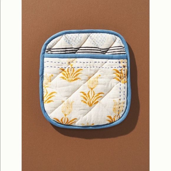 Anthropologie Jen Hewett Blockprinted Pot Holder Farmhouse New - Picture 1 of 7